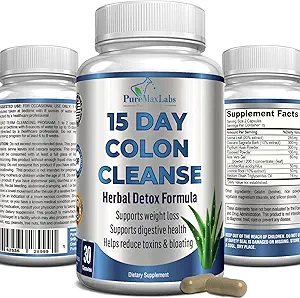 15 días Colon Cleanse y Detox, Herbal Detox Formula, soporta la pérdida de peso, el alivio del estreñimiento - Boost Energy. Toxinas Flush, limpiador de colon natural seguro para hombres y mujeres - 30 cápsulas