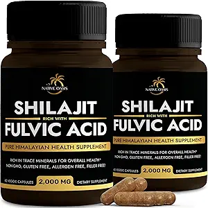Shilajit Suplemento TENIDO 2,000mg ANTE Shilajit for Men ' Women TEN Shilajit Pure Himalayan Orgánica Silencio Natural Shilajit Capsules TEN Fulvic Acid Suplemento TEN Rich with Trace Minerals ANTE 120 Conteo.