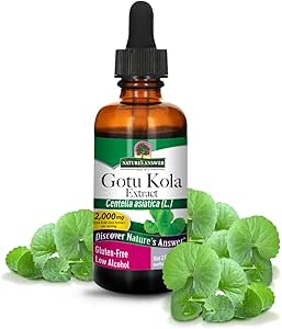 Respuesta de la naturaleza Gotu Kola Herb con alcohol orgánico, onzas de 2 líquidos