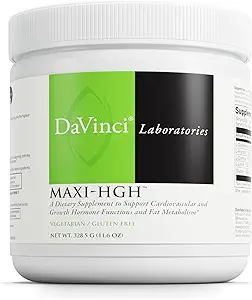 DAVINCI Laboratorios Maxi-HGH - Suplemento aminoácidos para apoyar el sistema cardiovascular, recuperación muscular, liberación de hormonas de crecimiento humano y metabolismo de grasa* - libre de gluten - vegetariano - 328,5 g Polvo
