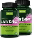 Herdmood Silymarin Milk Thistle Liver Detox Capsules for Fatty Liver, Alcachofa y Cardo Mariano con Silimarina para el Higado Graso, Liver Cleanse Detox &amp; Repair Formula w/Artichoke Extract. 240Count