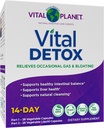 Vital Planet - Vital Detox con Leche Thistle, Quercetin, Alfa Lipoic Acid, Choline, y Herbs, para el Gas y Bloating ocasionales, soporta saludable equilibrio intestinal, 2-Parte 14 Day Kit, 56 cápsulas