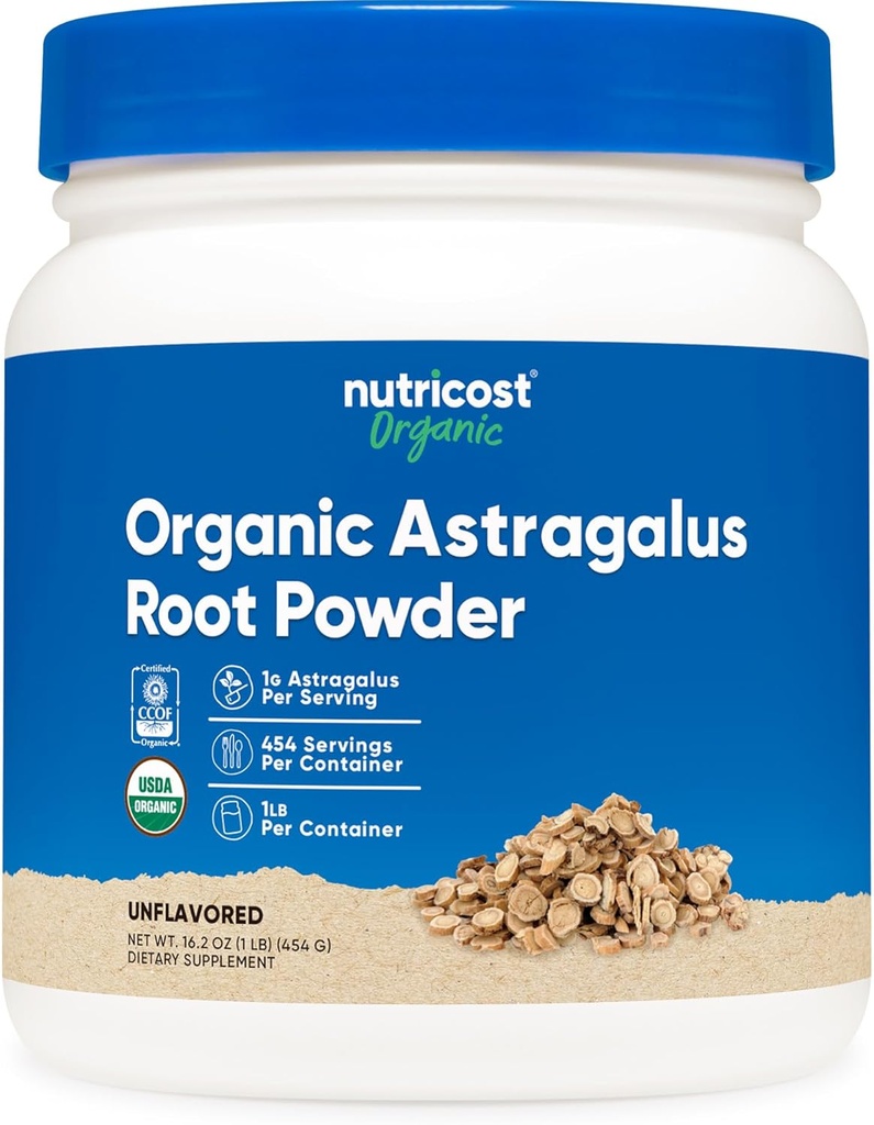 Nutricost Organic Astragalus Root Powder 1LB - Gluten Free, Non-GMO, Vegetarian