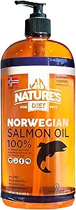 Dieta de la naturaleza Pet 32 oz Norwegian Salmon Oil Dogs &amp; Cats - Soporte natural para la función conjunta Inmuno Heart Health Appetite Skin & Coat Omega 3 6 9 Liquid Food Topper EPA DHA Fatty Acids