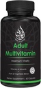 Cápsulas multivitamínicas completas de halal para adultos Hombres " Mujeres ANTE 42 Frutas " Lámina vegetal con hierro, zinc, coQ10, ácido fólico y vitamina A, B1, B3, B6, B12, C, D3, E TENIDO 60 Cuenta