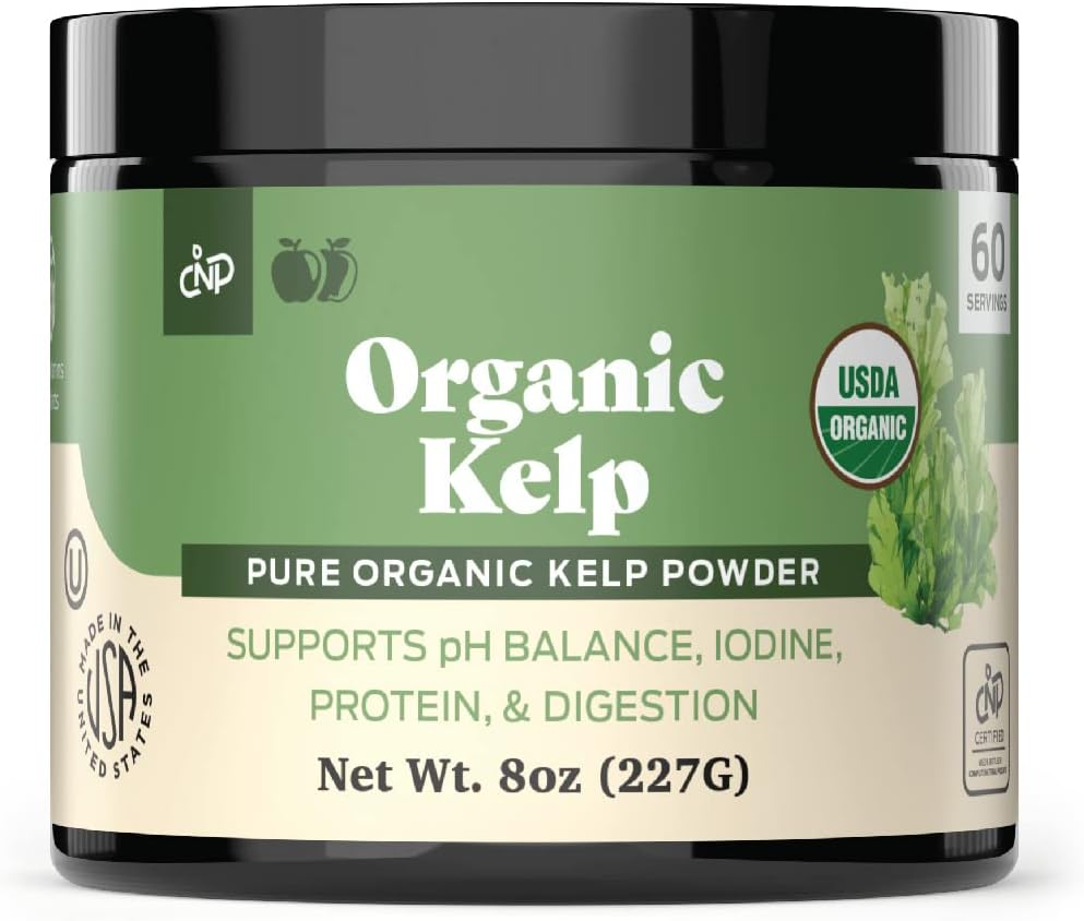 Orgánica Kelp Powder 8oz &amp; Pure Alfalfa Leaf 100 Capsules Bundle
