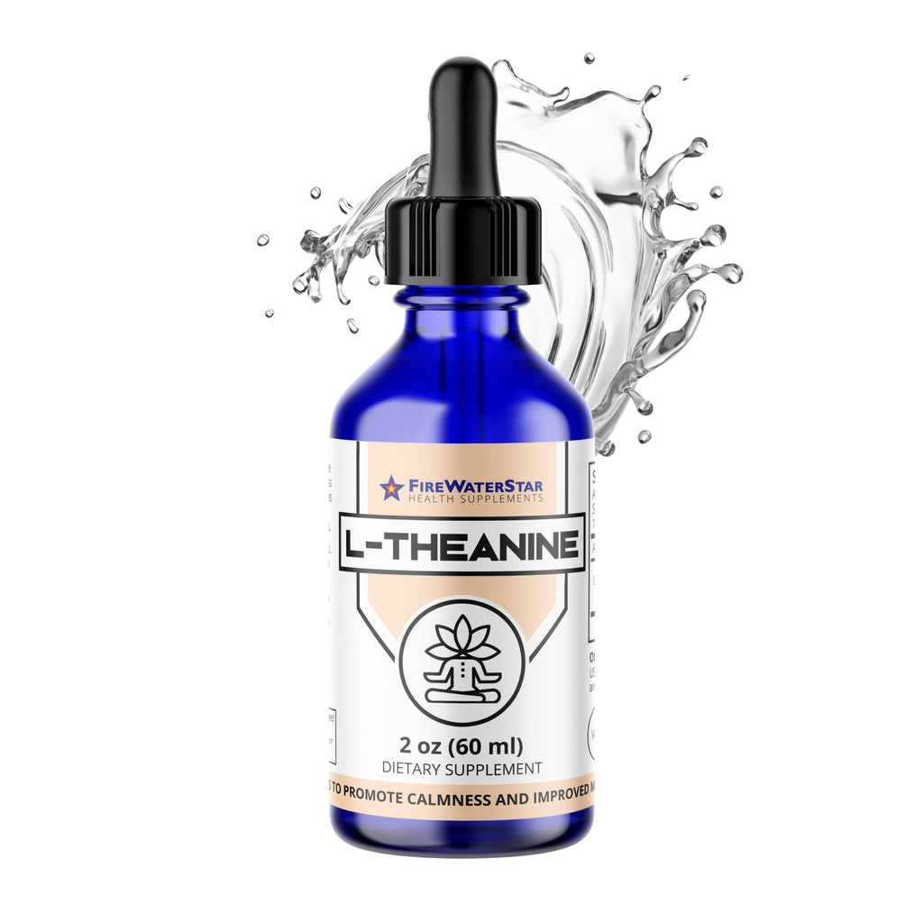 FWS L Theanine Liquid Drops, 200mg 99% Pure Bioactive L-Theanine, Organic, Natural, Vegan, Non GMO Ayuda a promover la calma, la relajación, el mejor humor, el sueño relajante, para adultos y niños