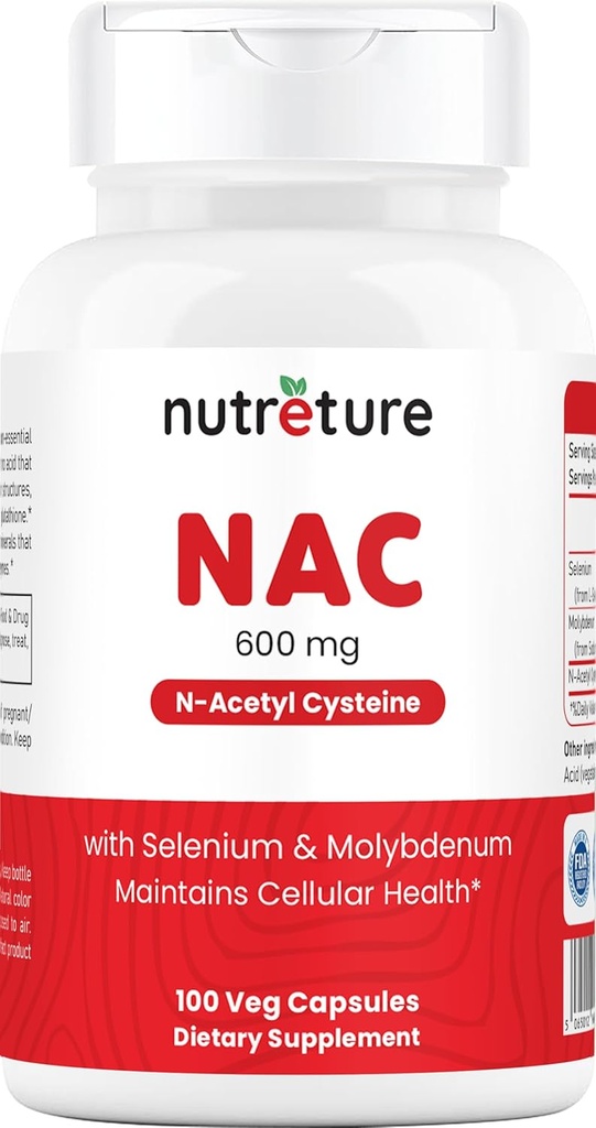 NAC Supplement N-Acetyl Cysteine Liver Supplement with Selenium & Molybdenum for Liver Health | N-Acetyl Cysteine 600 mg 100 Capsules