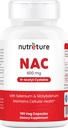 Suplemento NAC N-Acetyl Cysteine Liver Suplemento con Selenium &amp; Molybdenum for Liver Health ← N-Acetyl Cysteine 600 mg 100 cápsulas