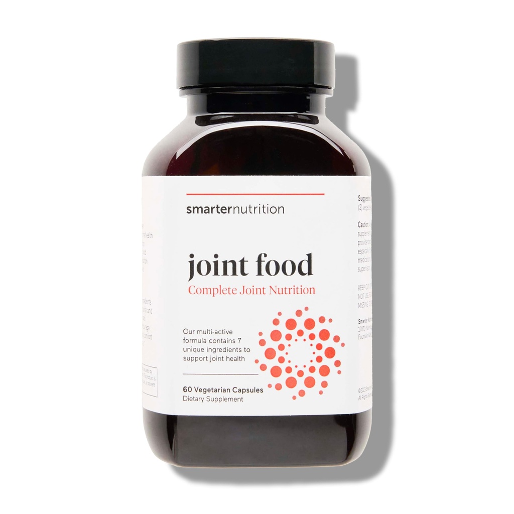 SMARTERNUTRITION Joint Food - Nourishing Support for Joint Comfort, Lubrication, Mobility with Collagen Type II, CMO, Lipase, MSM, Vitamin C, Turmeric, Bromelain - 60 Count - 30-Day Supply