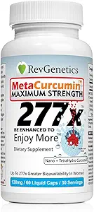 REVGENETICS MetaCurcumin 277x Super Curcumin + TetraHydroCurcumin (60 Liquid Capsules)