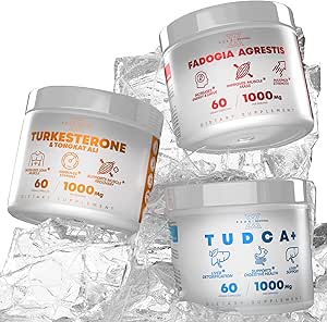 TUDCA+ Fadogia Agrestis+ Turkesterone &amp; Tongkat Ali Fadogia Agrestis Potent Extract to Increase Energy, Digestive Health, Inflammation, Lean Muscle Growth & Recovery (60 Capsules)