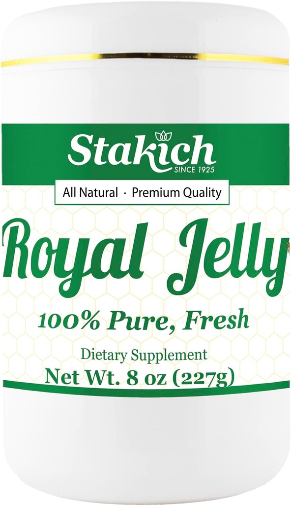 Stakich Fresh Royal Jelly - Puro, Todo Natural - No Additives/Flavors/Preservatives Añadido - 8 Ounce (227 Gram)