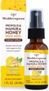 Wedderspoon Propolis and Manuka Honey Throat Spray, Lemon &amp; Ginger, 1 Fl Oz (Pack of 1), Sore Throat Relief, Natural Immune Support