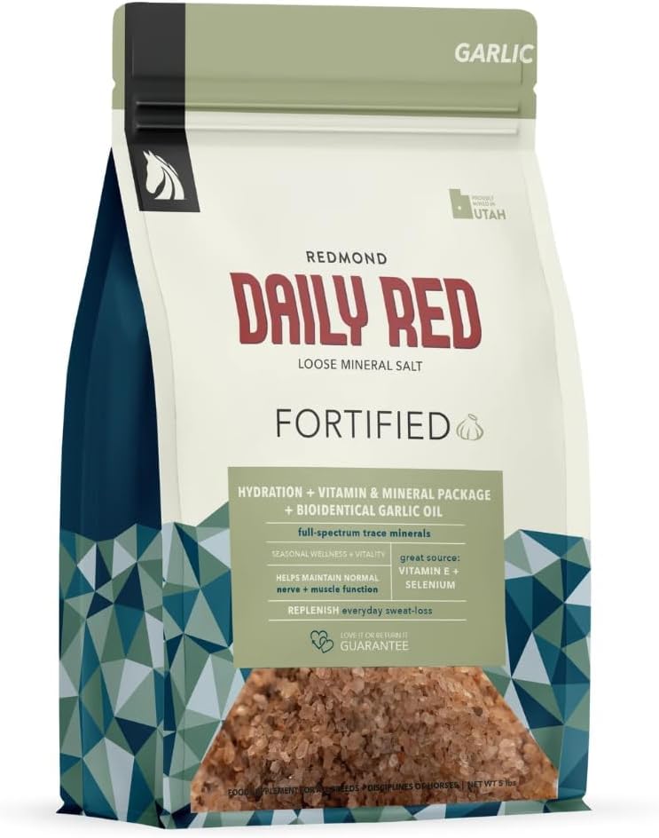 Fortificado rojo diario w / ajo - Vitamina del caballo y suplemento mineral 5 lb Pouch