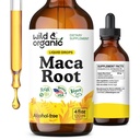 Wild &amp; Organic Maca Root Liquid Drops for Men &amp; Women - Peruana Maca Tincture for General Support - Vegan, Sugar &amp; Alcohol-Free Supplement - 4 fl oz