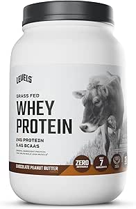 Levels Grass Fed Whey Protein Powder, No Artificials, 24G of Protein, Chocolate Peanut Butter, 2LB
