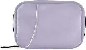 Naanle Pill Box 7 Day Case Travel Organizer Bag with Zipper Portable Weekly Compact Size for Vitamin Supplement Holder, Solid Color Lavender Purple, 4.6 x 3.14 1.88 Inch, 0.12 kilograms