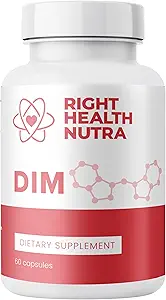 Salud Derecha Nutra DIM Suplemento 200 mg - 60 cápsulas - Fórmula con Diindolylmetano, Polvo de Cabbage, Polvo de Brocoli " Extracto de granada - Apoyo basado en plantas para el bienestar
