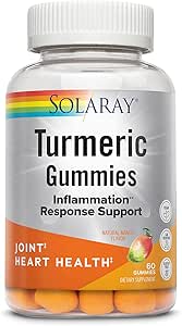 SOLARAY Turmeric Gummies w/Ginger | Healthy Heart & Inflammation Response Support | Vegan, Gluten Free | 30 Serv, 60 Ct