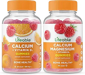 Calcio Lifeable con vitamina D + magnesio de calcio, himmies Bundle - Gran Tasting, Suplemento de vitamina, Gluten Gratis, GMO Gratis, Chewable