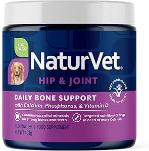 NaturVet Calcio-Phosphorus Para Perros, soporta huesos fuertes y saludables, mejorado con minerales esenciales &amp; vitamina D, sin color, 16 Oz