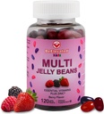 Granos multivitamínicos - Vitaminas Chewable Gummies con zinc para niños - Apoyo inmunológico Suplementos de vitamina - Vegetariano Multivitaminas Suplemento Gummy para niños - 120 frijoles Berry