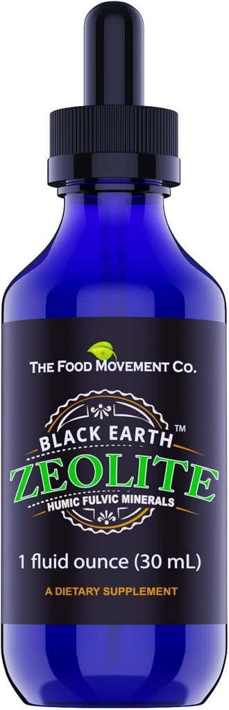 Zeolite de la Tierra Negra con ácidos fúlvicos Humic Trace Minerals for Adults and Kids for Detox, Gut Health and Immune Support - 1oz Liquid Drops Supplement