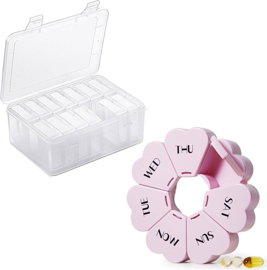 Small Plastic Bead Storage for Jewelry Making and Pill Organizer Cute