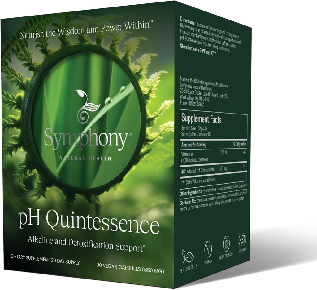Natural Health International pH Quintessence - 40:1 Alfalfa Concentrate - 90 Vegan Capsules (30 Day Supply) – Alkaline The Body, Balance pH and Support Detox