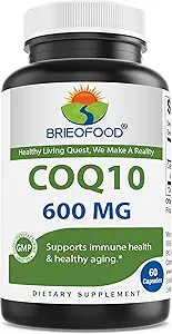 Brieofood CoQ10 600 mg por cápsula - Heart Health Support - 60 Count