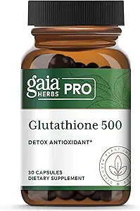 GAIA HERBS PRO Glutathione 500 - Antioxidant Supplement Supports Cellular Health* - Supplement with Glutathione for Men &amp; Women - Vegan, Gluten-Free, Soy-Free - 30 Capsules (30 Servings)