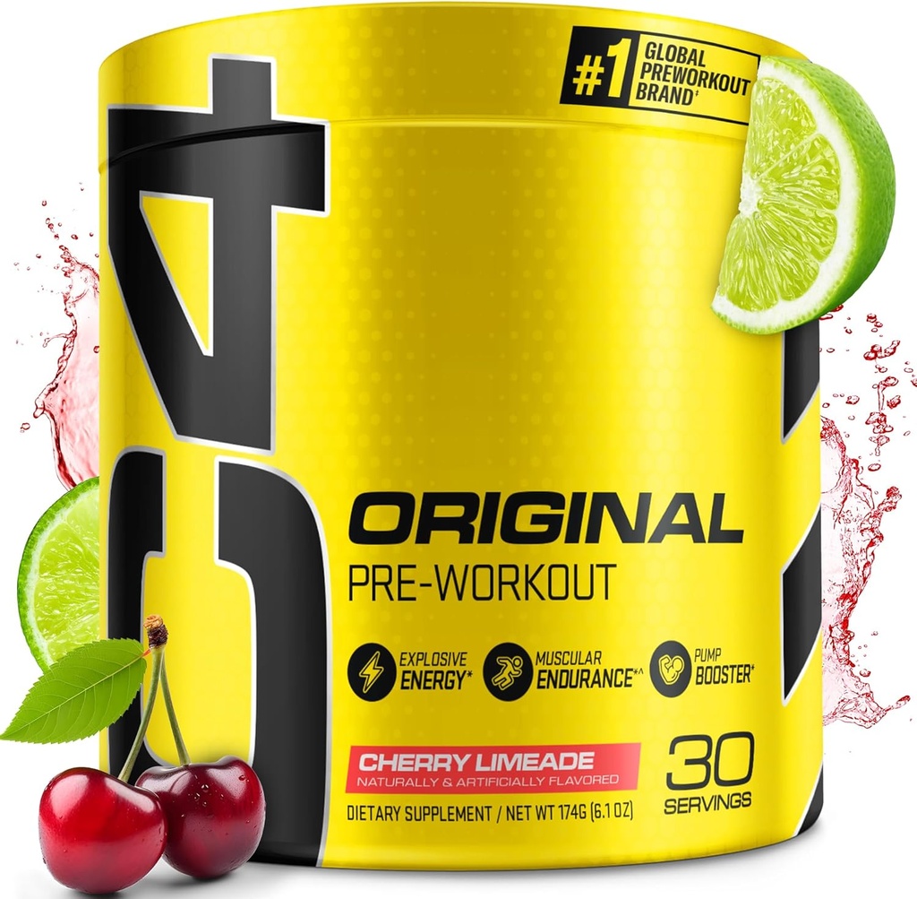Cellucor C4 Original Pre Workout Powder Cherry Limeade ← Vitamin C for Immune Support ← Sugar Free Preworkout Energy for Men &amp; Women TEN 150mg Caffeine + Beta Alanine + Creatine TEN 30 Servings