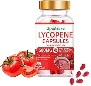 Licopene Capsules - 500mg /100 Softgels Natural Tomato Extracto de fórmula orgánica Suplemento - Gluten-Free, Non-GMO (1 Pack)