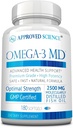 Omega-3MD - Pez aceite EPA & DHA - Mejorar la salud cognitiva - 1 botella - 3 meses de suministro