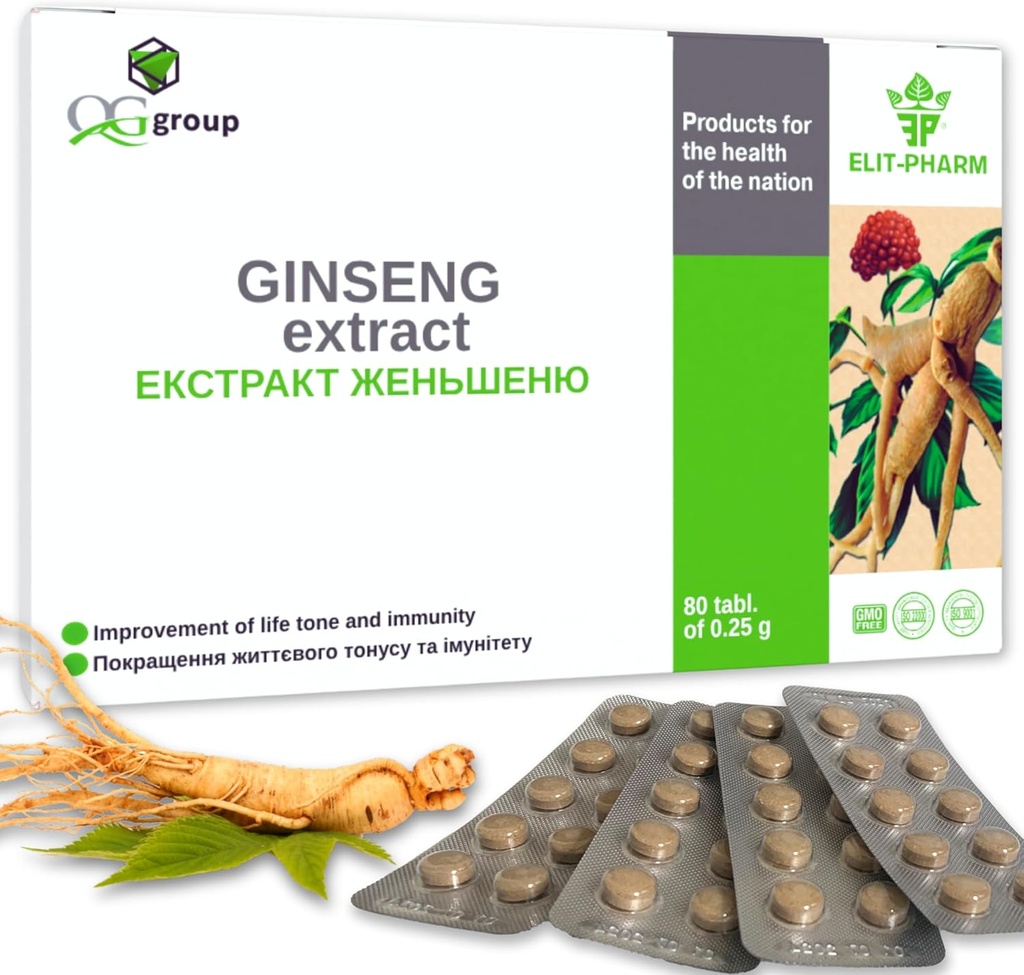 Grupo QG Ginseng Extracto " Licorice Root Extract with Vitamin C (80 Tablets - 210mg cada uno) Suplemento dietético para hombres y mujeres