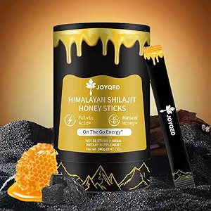 Pegatinas de Shilajit puros Himalayan con miel natural " Saffron " , Fácil de Consumir, Pegatinas de Shilajit para soporte energético, vitalidad, inmunidad, 85+ Minerales de rastro, Ácido Fulvico para Hombres " Mujer- 30 Pegatinas (1)