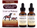 AMBER NATURALZ Kit interno de desintoxicación de oro para perros, gatos, aves, conejos y pelucas ← Apoyo herbal para la salud del hígado y el riñón ← Ayuda natural para las funciones del hígado y el niño