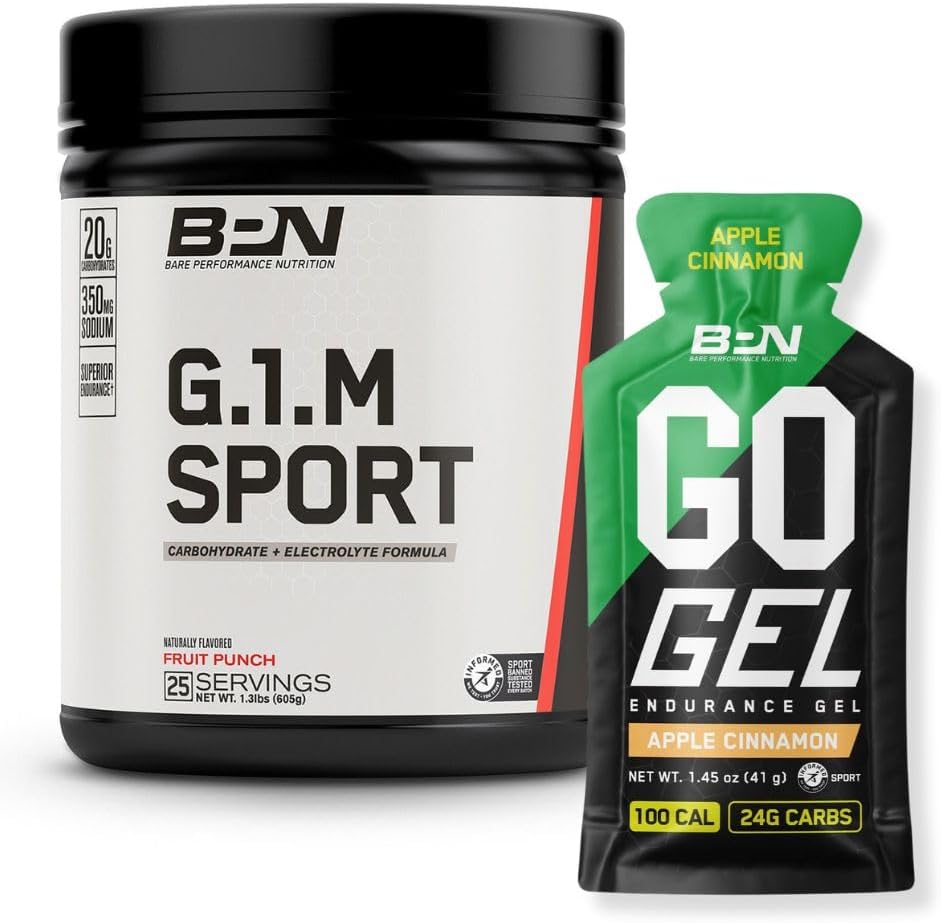 BARE PERFORMANCE NUTRITION BPN G.1.M. Sport Endurance Training Fuel &amp; Go Gel Endurance Gel Apple Cinnamon Bundle