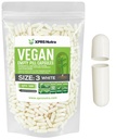XPRS Nutra Size 3 Empty Capsules - 500 Count Empty Vegan - Vegetarian Pills - DIY Vegetable Capsule Filling - Veggie Pill Caps (White)