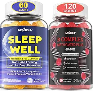 Melatonina Free Natural Sleep Gummies for Adults + Vitamina B Complejo Gummies for Women