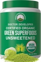 Super Greens Powder con 25+ Ingredientes orgánicos para Max Energy y rendimiento deportivo. Vegan Keto Green Juice Daily Drink
