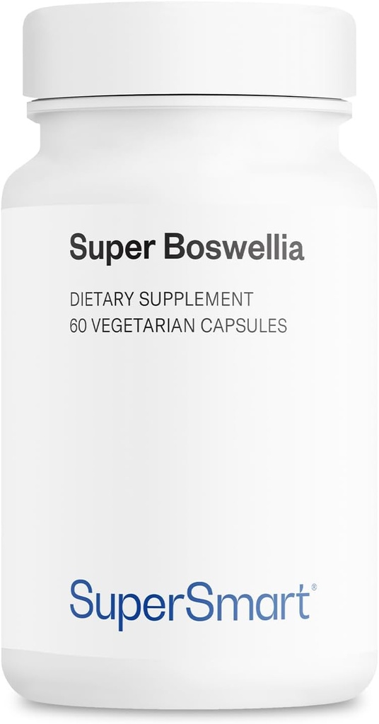 Supersmart Super Boswellia Extracto 100mg por día (Patented & High Strength) - ApresFlex Boswellia Serrata Suplemento - 20% AKBA ← Non-GMO & Gluten Gratis - 60 cápsulas vegetarianas
