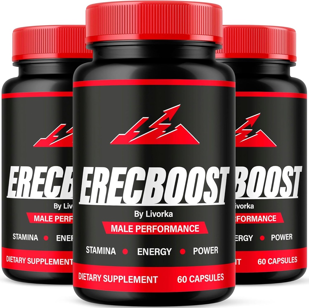 (3 Pack) Erecboost Capsules, All Natural Advanced Formula, 180 cápsulas