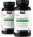 Factor de fuerza ProbioSlim Probiotic Supplement for Women and Men with Probiotics and Green Tea Extract, Reduce Gas, Bloating, Constipation, Support Digestive and Gut Health, 120 Capsules (2-Pack)