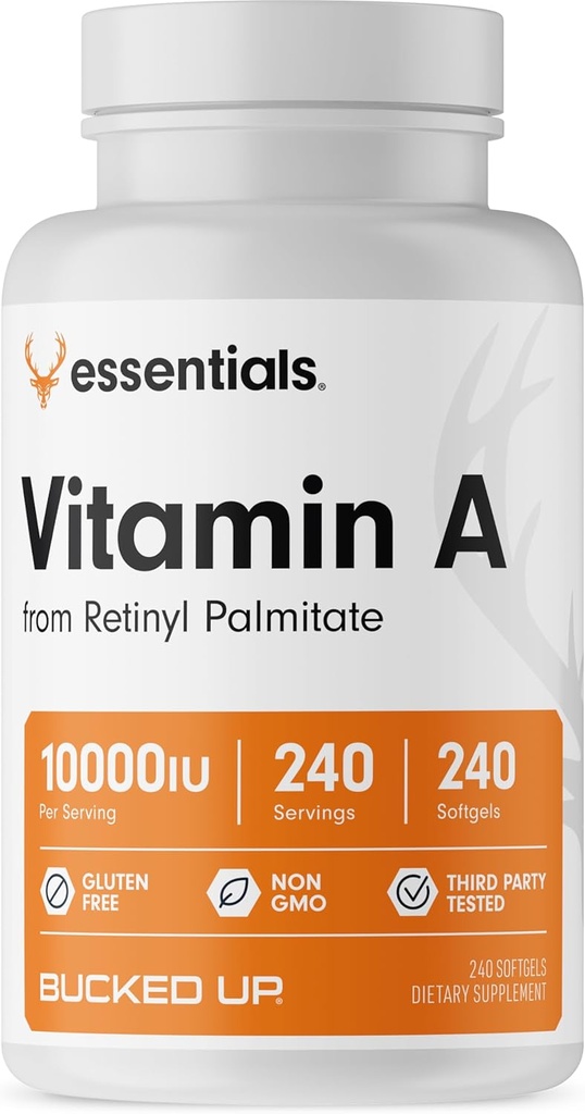 Vitamina A 10000IU Por Serving, Essentials (240 Servings, 240 Softgels)