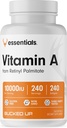 Vitamina A 10000IU Por Serving, Essentials (240 Servings, 240 Softgels)