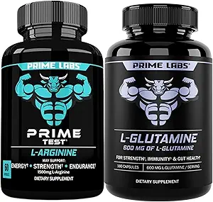 Prime Labs L Arginine (60 ct) + L Glutamina (180 ct)