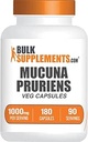 BulkSupplements.com Mucuna Pruriens Capsules - Suplementos herbarios, Mucuna Pruriens Suplemento, Beans Velvet - Vegan &amp; Gluten Gratis, 2 cápsulas por servicio (1000mg), 180 Conde (Pack of 1)