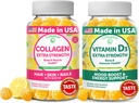 Lunakai Collagen and Vitamin D3 Gummies Bundle - Non-GMO Anti Aging Supplements for Men &amp; Women - Immunity, Bone and Mood Support Gummy for Adults - 30 Days Supply